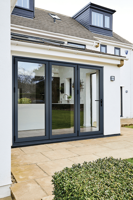 3.0M ALU SLIDING DOOR SET GREY RIGHT HAND 3+0