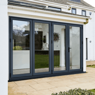 4.2M ALU SLIDING DOOR SET GREY LEFT HAND 5+0