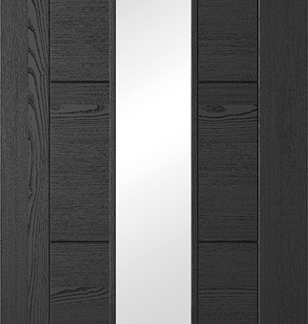 BLACK ASH LAMINATED VANCOUVER GLAZED 1L INTERNAL DOOR