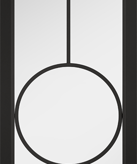 78X33 BOWERY BLACK CLEAR GLASS