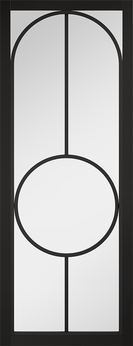 78X27 BOWERY BLACK CLEAR GLASS