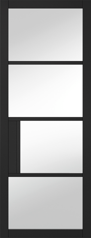 78X27 BLACK CHELSEA 4L CLEAR GLAZED INTERNAL DOOR