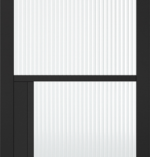78X33 BLACK CHELSEA 4L REEDED GLASS INTERNAL DOOR