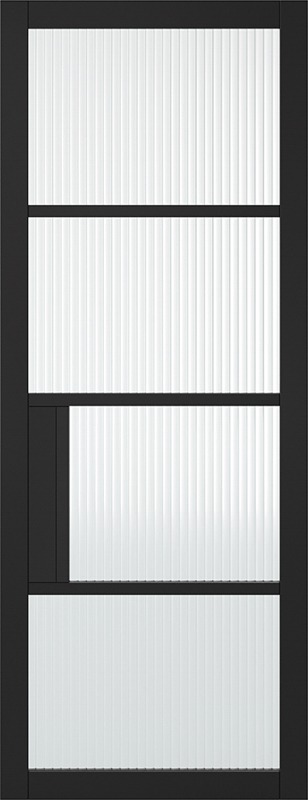 78X27 BLACK CHELSEA 4L REEDED GLASS INTERNAL DOOR