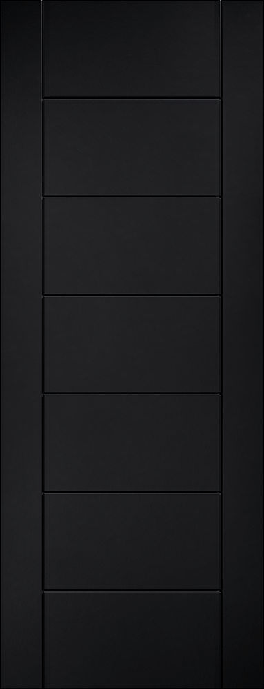 BLACK LAMINATE LINEAR 7P FIRE DOOR