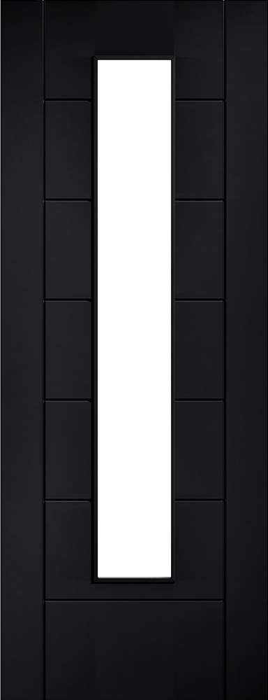 1981x686x35mm Laminate Black Glazed Linear 7 Panel
