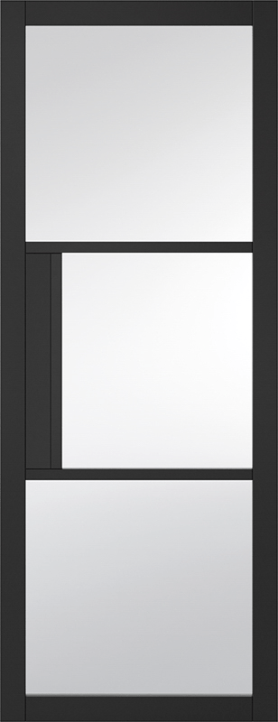 78X33 BLACK TRIBECA 3L CLEAR GLAZED INTERNAL DOOR