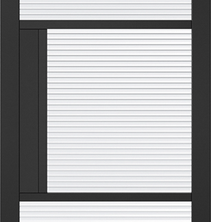 78X33 BLACK TRIBECA 3L REEDED GLASS INTERNAL DOOR