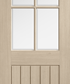 BLONDE OAK MEXICANO ARCHED SQUARE TOP GLAZED INTERNAL DOOR