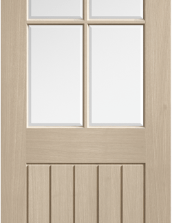 78X33 BLONDE OAK PREFINISHED MEXICANO 4 LIGHT  GLAZED
