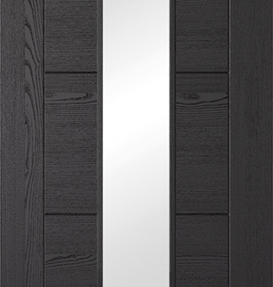 CHARCOAL BLACK VANCOUVER GLAZED 1L FIRE DOOR
