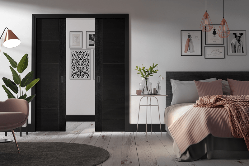 78x27 DOUBLE POCKET DOOR SYSTEM SET