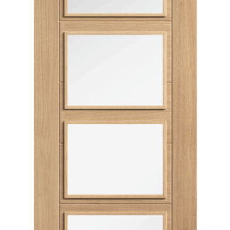 80X32x35mm OAK CARINI PRE FINISHED 4 LIGHT CLEAR GLAZED