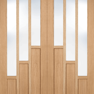 OAK COVENTRY PREFINISHED GLAZED 3L PAIRS PAIR DOOR