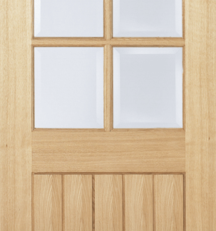 78X33 OAK MEXICANO 6 LIGHT WITH CLEAR BEV GLASS