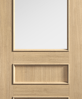 1981x686x35 OAK TOLEDO 2P/1L CLEAR GLAZED PREFIN
