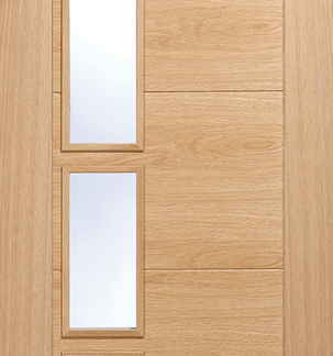 OAK VANCOUVER GLAZED 4L CLEAR GLASS OFFSET INTERNAL DOOR
