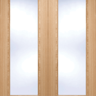 78x42 PAIRS OAK PREFINISHED VANCOUVER WITH CLEAR GLASS
