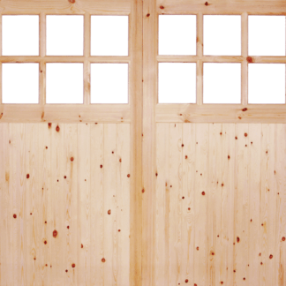 REDWOOD SINGLE GLAZED GARAGE DOOR PAIR EXTERNAL DOOR