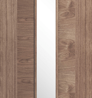 2040X726X40MM WALNUT SOFIA 1L GLAZED