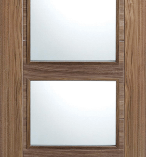 WALNUT VANCOUVER GLAZED 4L FIRE DOOR