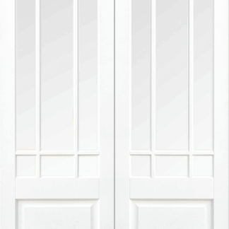 WHITE DOWNHAM GLAZED 9L INTERNAL PAIR DOOR