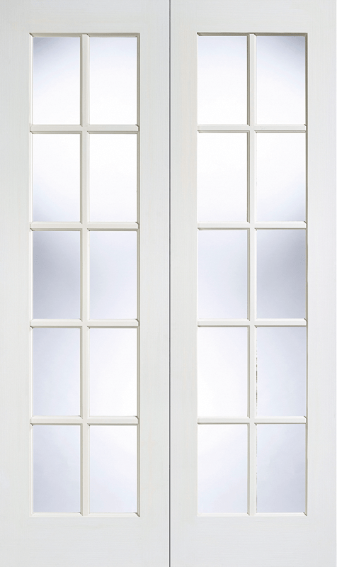 WHITE GTPSA GLAZED INTERNAL PAIR DOOR