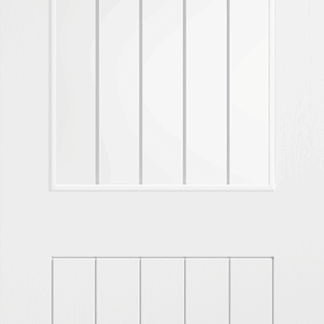 1981x838x35mm Laminate White Glazed Cottage