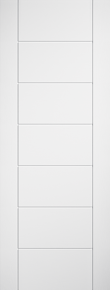 WHITE LAMINATE LINEAR 7P FIRE DOOR