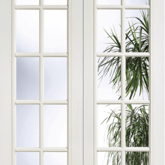 78X46 WHITE MOULDED 10 LITE GLAZED PAIR