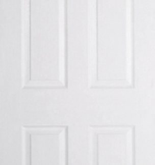 2040X626X40MM TEXTURED 4 PANEL SQ TOP WHT MOULDED