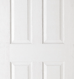 2040X626X40MM TEXTURED 6 PANEL WHITE MOULDED