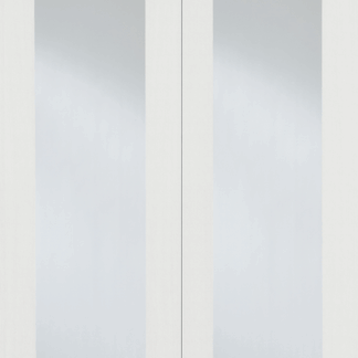 78X36 PAIRS WHITE PRIMED PATTERN 20 WITH CLEAR GLASS