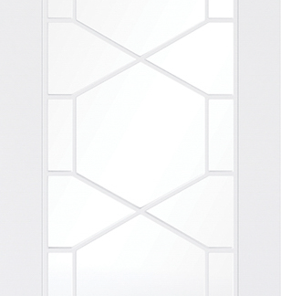 WHITE PRIMED ORLY GLAZED INTERNAL DOOR
