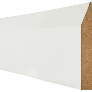 18X95 WHITE WRAPPED CHAMFERED SKIRTING (4X3M LENGTHS)
