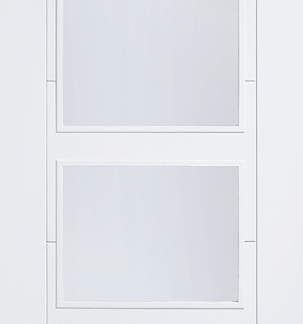 WHITE VANCOUVER GLAZED 4L CLEAR FIRE DOOR