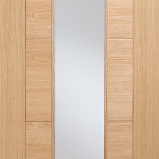 HORIZONTAL 5P V GROOVE LONG LIGHT GLAZED OAK INTERNAL DOOR